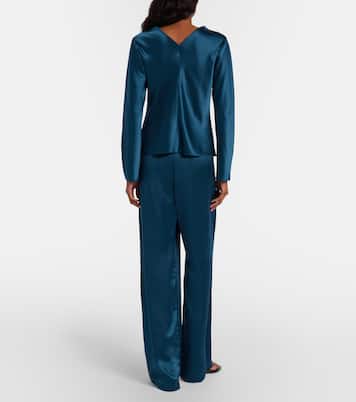 Barb satin wide-leg pants | Leset