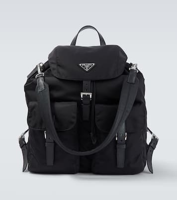 Re-Nylon leather-trimmed backpack | Prada