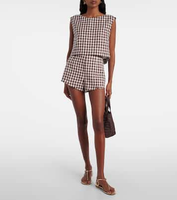 Sadie gingham linen shorts | Posse