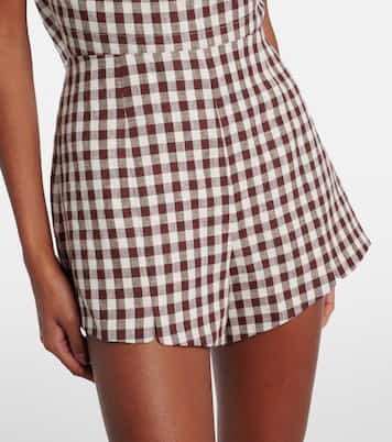 Sadie gingham linen shorts | Posse