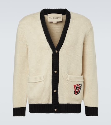 Cardigan brodé en laine vierge | Valentino