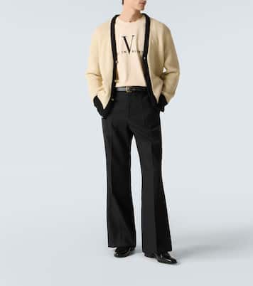 Cardigan brodé en laine vierge | Valentino