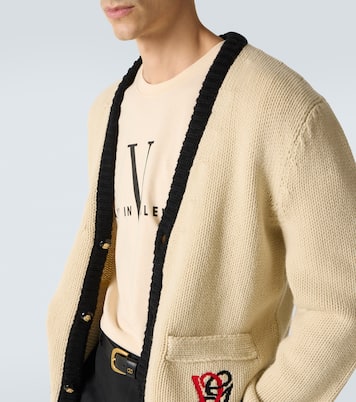 Cardigan brodé en laine vierge | Valentino