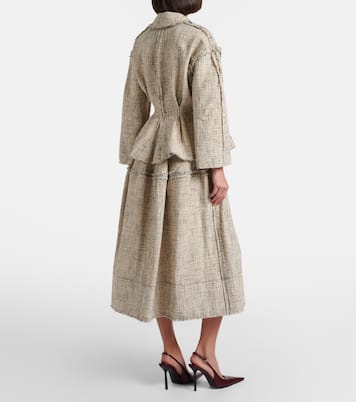 Cotton-blend tweed midi skirt | Erdem