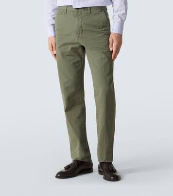 Cotton and linen slim pants | Slowear