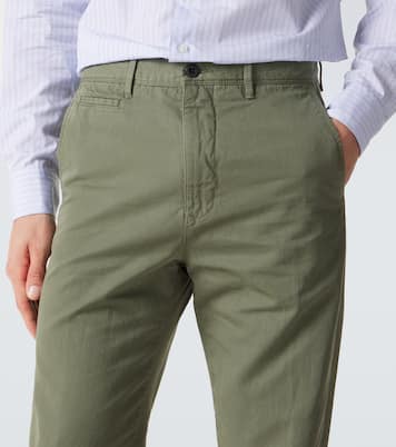 Cotton and linen slim pants | Slowear