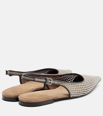 Monili leather slingback ballet flats | Brunello Cucinelli