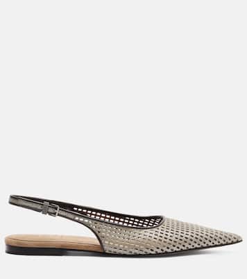 Monili leather slingback ballet flats | Brunello Cucinelli