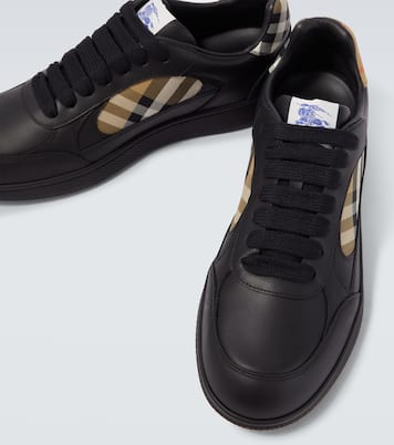 Terrace Burberry Check leather sneakers | Burberry