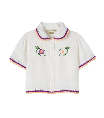 Chemise en lin et coton brodée | Stella McCartney Kids