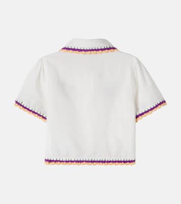 Chemise en lin et coton brodée | Stella McCartney Kids