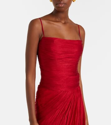 Vestido de fiesta Rio de muselina de seda drapeado | Maria Lucia Hohan