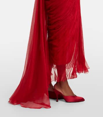 Vestido de fiesta Rio de muselina de seda drapeado | Maria Lucia Hohan