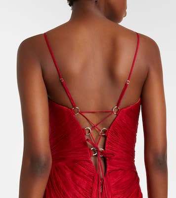 Vestido de fiesta Rio de muselina de seda drapeado | Maria Lucia Hohan