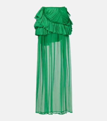 Ruffled silk muslin maxi skirt | Dries Van Noten