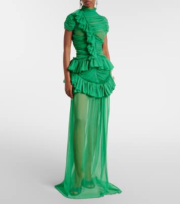 Ruffled silk muslin maxi skirt | Dries Van Noten