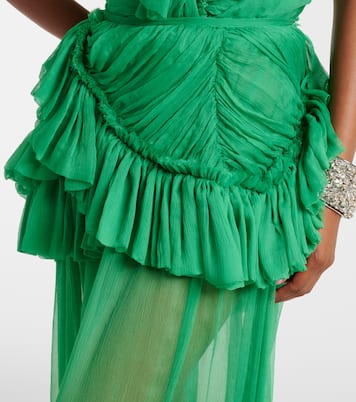 Ruffled silk muslin maxi skirt | Dries Van Noten