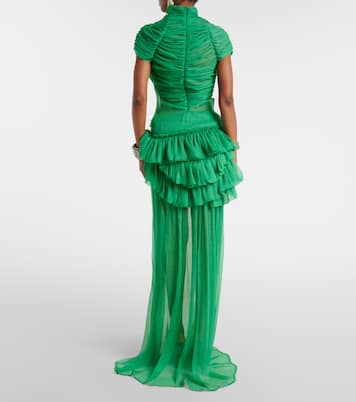 Ruffled silk muslin maxi skirt | Dries Van Noten