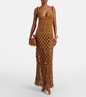 Crochet cotton maxi dress | Balmain