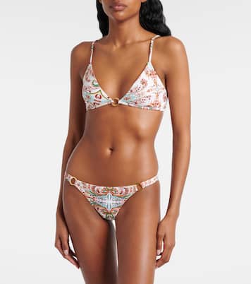 Greece printed triangle bikini top | Melissa Odabash