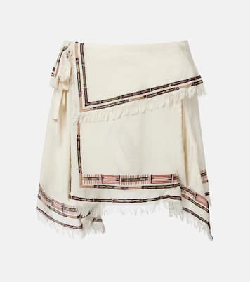 Feriel embroidered fringed silk wrap skirt | Isabel Marant