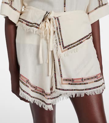 Feriel embroidered fringed silk wrap skirt | Isabel Marant