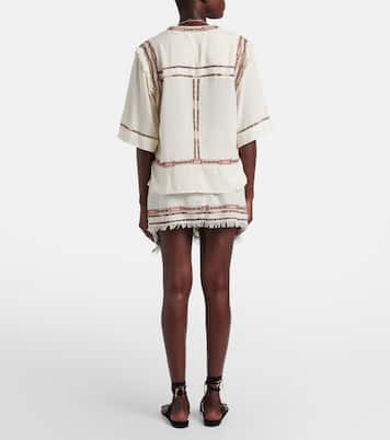 Feriel embroidered fringed silk wrap skirt | Isabel Marant