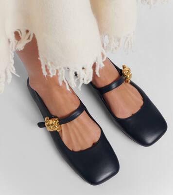 Lucy embellished leather Mary Jane flats | Bottega Veneta