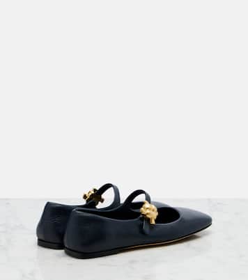 Lucy embellished leather Mary Jane flats | Bottega Veneta