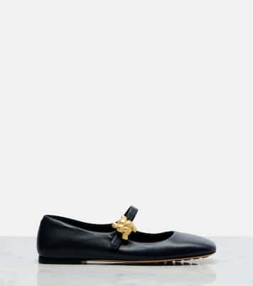 Lucy embellished leather Mary Jane flats | Bottega Veneta