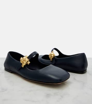 Lucy embellished leather Mary Jane flats | Bottega Veneta