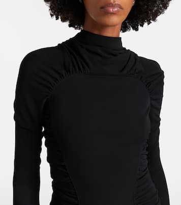 Gathered asymmetric jersey midi dress | Victoria Beckham