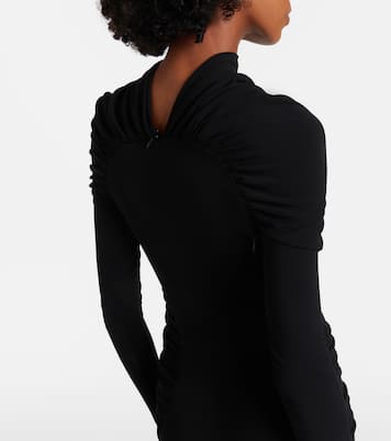 Gathered asymmetric jersey midi dress | Victoria Beckham
