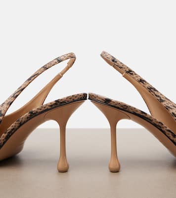 Isa snake-effect leather slingback pumps | Jimmy Choo