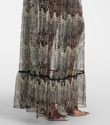 Embellished off-shoulder gown | Rabanne