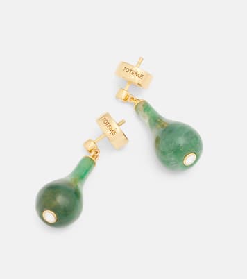 Jade 24kt gold-plated drop earrings | Toteme