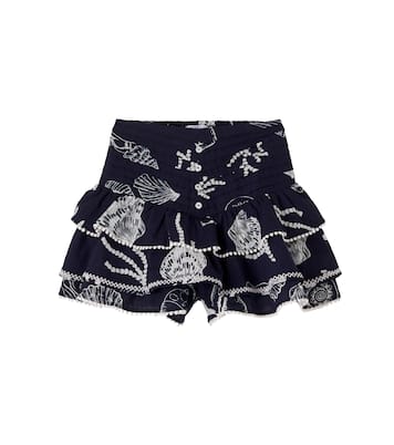 Printed ruffled cotton skirt | Poupette St Barth Kids