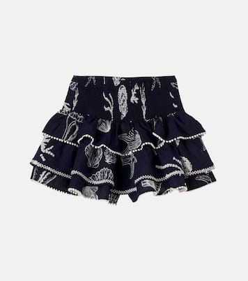 Printed ruffled cotton skirt | Poupette St Barth Kids