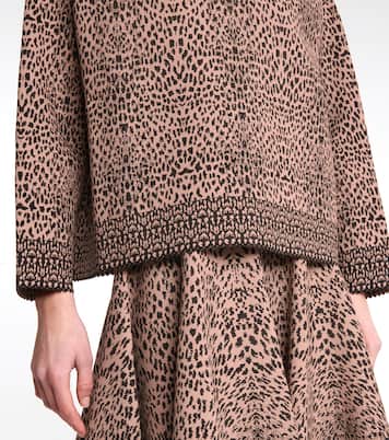 Pull en jacquard à motif léopard | Alaïa