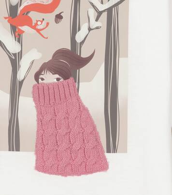 Wool-trimmed printed cotton jersey top | Il Gufo