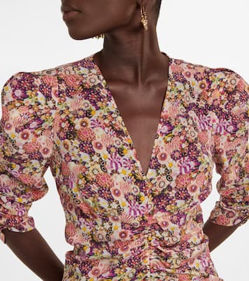 Robe Celina en soie mélangée à fleurs | Isabel Marant