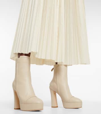 Alexa platform leather ankle boots | Malone Souliers