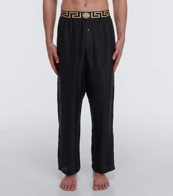 Barocco silk twill pajama bottoms | Versace