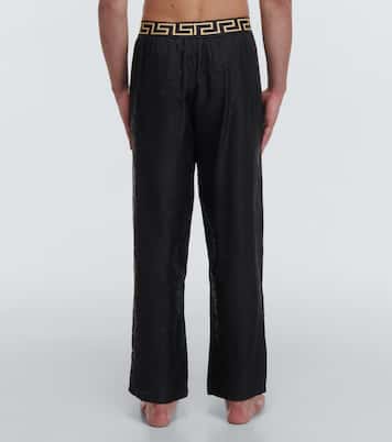 Barocco silk twill pajama bottoms | Versace