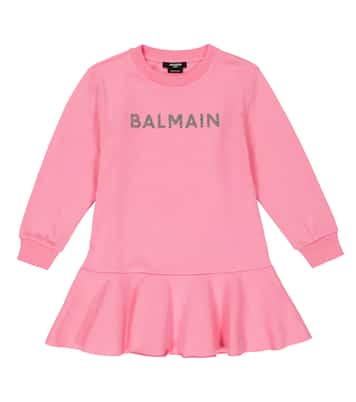 Robe sweat-shirt en coton | Balmain Kids