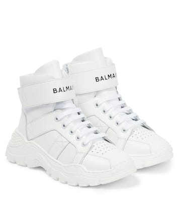 Logo leather sneakers | Balmain Kids
