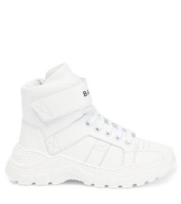 Logo leather sneakers | Balmain Kids