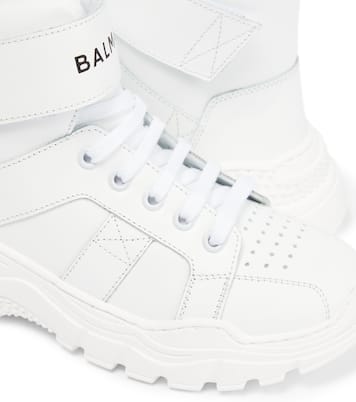 Logo leather sneakers | Balmain Kids