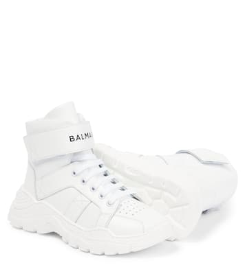 Logo leather sneakers | Balmain Kids
