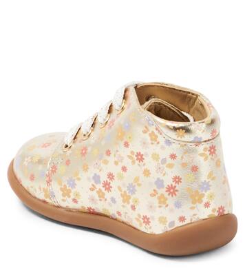 Baby Stand-Up metallic leather booties | Pom d'Api